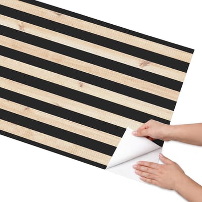 Coloray Meubel Wrap Folie - Romig Meubelfolie - 65x130 cm - Meubelfolie Zelfklevend Houten latten - Wrapfolie Keuken - Minimalist Meubelfolie - Decoratiefolie - Tafeldecoratie - Achtergronden en patronen