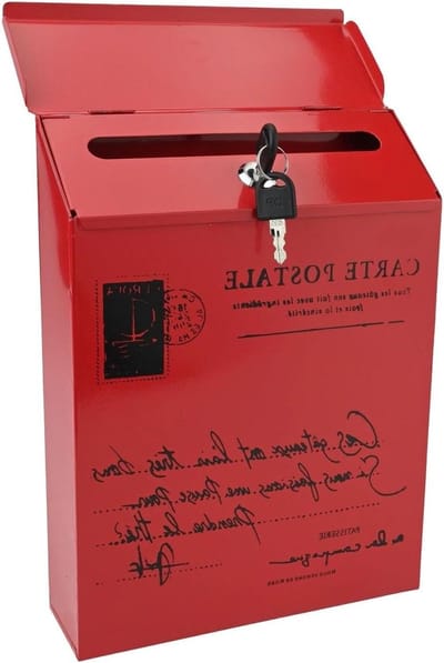 Brievenbus Muurmontage - Postkast Wand - Post Ontvangen - Weerbestendig Ontwerp - 30x22x7 cm - Rood