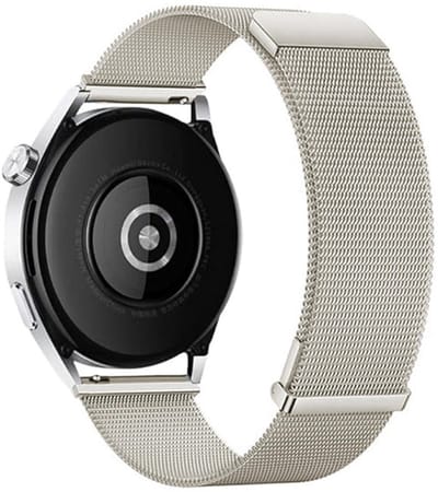 Milanees bandje - geschikt voor Garmin Venu (2 Plus) / Venu SQ (2) / Vivomove (Style - Sport) / Vivoactive 3 / 5 / 6 / Forerunner 55 / 165 / 245 / 645 / 570 - 42mm - starlight