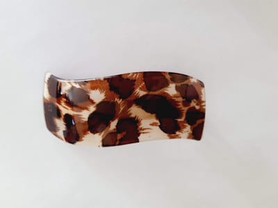 Le Sjalerie Haarspeld Zwart bruin Kleur Dierenprint speld Haarmode