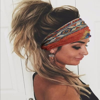 Hoofddeksel Haaraccessoires Nieuwe Gebreide Hoofdband voor Europese en Amerikaanse Vrouwen Melkzijde Bedrukking Sport Haarband Stroompje oranje