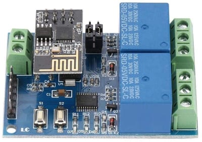 Solidchoice - Dailygoody - 2-kanaals WiFi-relais - Externe schakelaar - 5V - Dual Channel WiFi-relaismodule - Geschikt voor automatisering - Compac...