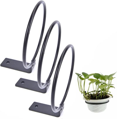 Set van 3 Wandmontage Plant Bloempotten - 6 Inch Zwarte Hangende Plant Stand