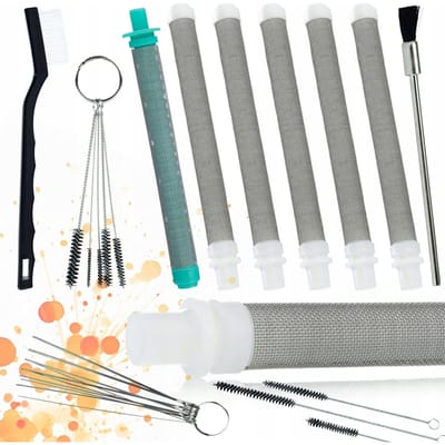 Rosfix Vingerfilter Set - 5x 60 Mesh en 1x 30 Mesh met Reinigingsset 17-In-1 - 100mm Ø9/10,8mm