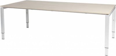 Vergadertafel Domino - 200x100 Eiken - wit frame