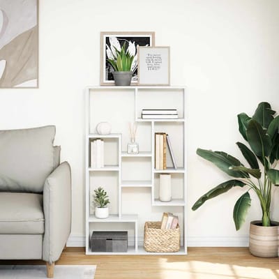 vidaXL - Boekenkast - 72x20x120,5 - cm - bewerkt - hout - wit