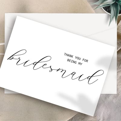14x Bedankkaartjes Bruidsmeisje & Getuige | Inclusief Enveloppen | Luxe Karton