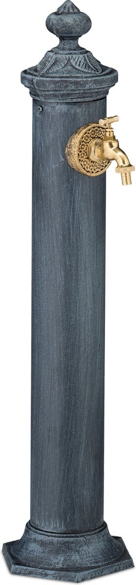 waterzuil met kraan - 84 cm - gietijzer - waterkraan - grijs