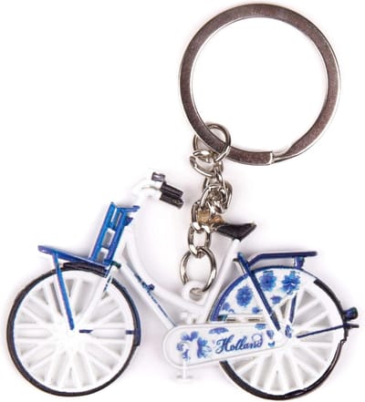 Sleutelhanger - Holland - Delfts Blauw met Tulpen