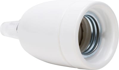 Kopp lamphouder E27 porselein met trekontlasting wit (210401013)