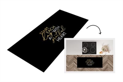 Keukenloper - Loper keuken - Quotes - Heart - Goud - Wit - 120x50 cm - Keukenloper vinyl
