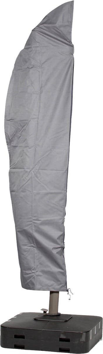 Beschermhoes voor zweefparasol frame gebogen | 265 cm x 40 / 70 / 50 cm | geschikt voor parasols tot Ø 350 cm | polyesterweefsel van het type Oxford 600D, kleur: grijs.