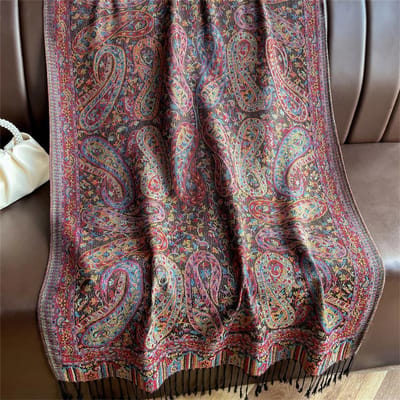 Luxe Borduur Kasjmier Winter Sjaals Dames Pareo Cape Warm Moslim Modale Hijabs Sjaal Dikke Hoofddoek Dames Elegante Poncho 70X180CM gray