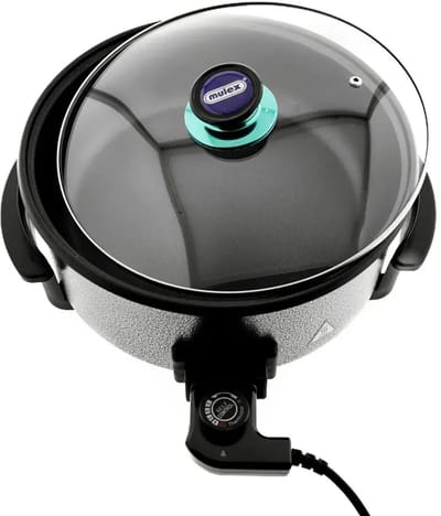 Mulex – elektrische hapjespan – 32/9 cm – antiaanbaklaag – glazen deksel – 5 standen