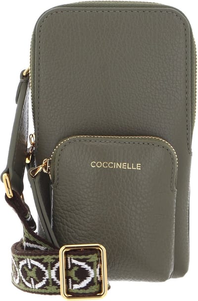 COCCINELLE Leren Telefoontasje Pixie Hi-Tech Phone Bag Laurel Green Olijfgroen