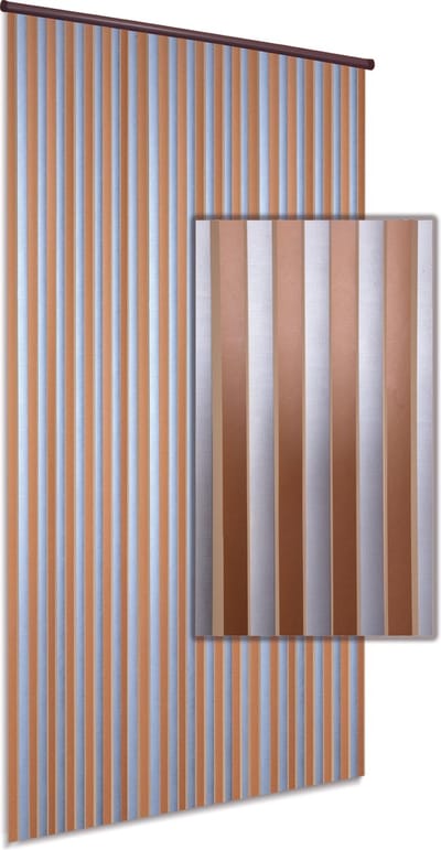 Vliegengordijn/deurgordijn Linten High Quality - zilver/beige 90x220cm