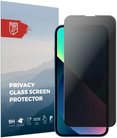 Rosso Privacy Screen Protector Geschikt voor de Apple iPhone 17e / 16e - 9H Gehard Glas - Case Friendly Tempered Glass - Eenvoudige Installatie
