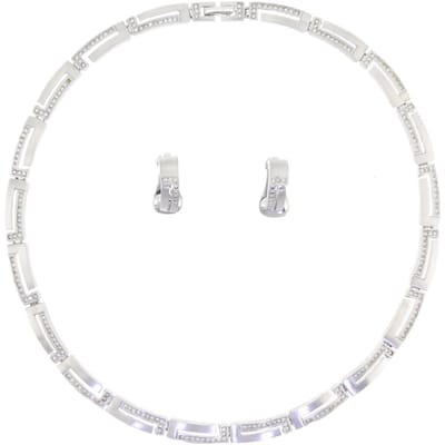 Behave – Sieradenset – Helder Kristal – Zilverkleurig Mat – Elegant – Tijdloos – 43 cm