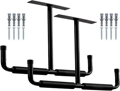 SnelShoppen - Overhead Garage Storage Hooks Rack - Heavy Duty Utility Hooks voor Ladder Hanger - Ideaal voor Hangen van Tuinslangen, Hout, Gereedschap