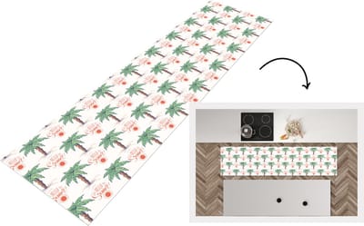 Keukenloper - Loper keuken - Palmboom - Zomer - Patronen - 200x50 cm - Keukenloper vinyl