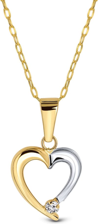 Miore Pure Collier Ketting ‚Äì 9 Karaat - Kleur Geelgoud - met Zirkonen