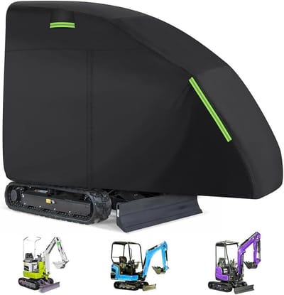Blueshyhall Graafmachine-afdekking voor 800-1600 kg mini-graafmachine, afdekzeil, water-zonwering van 420D polyester en powłoka PU, afdekhoes, mini-graafmachine met ritssluiting, reflecterende