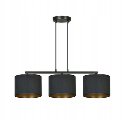 Emibig HILDE 3 BL BLACK hanglamp - Zwart gelakt staal, 3xE27