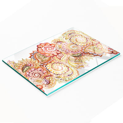 Multifunctionele decoratieve snijplank van gehard glas voor in de keuken, 80x52 cm