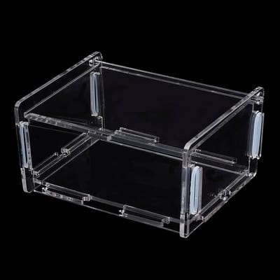 Duidelijke acryl opbergdoos voor sieraden, 12.5 x 9.5 x 5.8 cm, rechthoekige organizer met deksel, ideaal voor make-up en kleine accessoires
