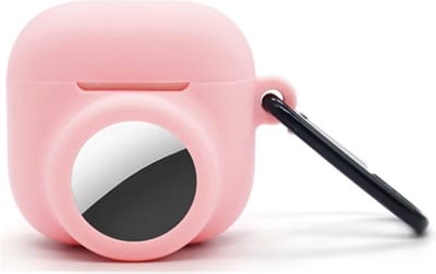 2 in 1 AirPods 4 en Airtag Case - Beschermhoes - AirPods 4 Cover - AirPods 4 AirTag Hoesje - tracker - hoesje geschikt voor Apple Airpods 4 - Roze