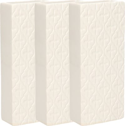 Gerimport Waterverdamper - 3x - wit - keramiek - 400 ml - radiatorbak luchtbevochtiger - 7,4 x 17,7 cm