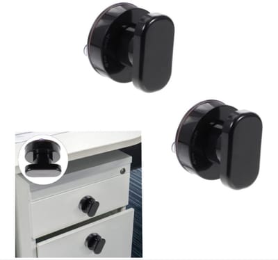 Daity 2-pack - Zuignapgreep - zelfklevende handgreep voor glasdeuren - zelfklevende handgreep voor glasdeuren - schuifdeuren en kastdeuren(zwart)