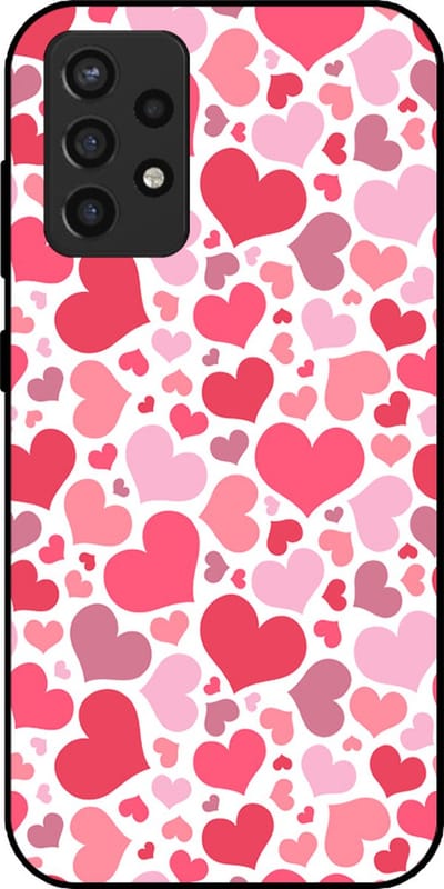 Smartphonica Telefoonhoesje Geschikt voor Samsung Galaxy A72 met Hartjes Print - Hearts Design TPU Backcover Case - Kinder Hoesje met Hartjes Design geschikt voor Samsung Galaxy A72