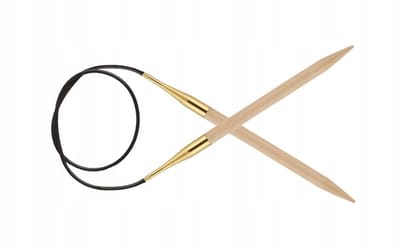 KnitPro Basix Beech Breinaalden met Kabel 9.0 mm; 60 cm