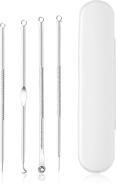 Professionele 4 Delige Mee-eters & Acne Verwijderen Set - Blackhead Killer - Remover Comedonenlepel - Puisten verwijderaar - Comedonendrukker - Mee-eter Lepel