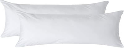 Homescapes Kussensloop 50x140 cm voor Lichaamskussen Set van 2 – Wit – 100% Egyptisch Perkal Katoen – 200 TC