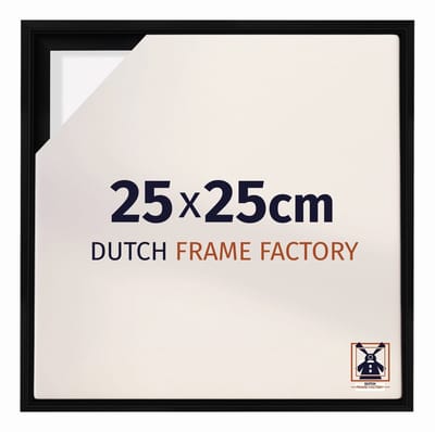 Baklijst 25x25 cm - Zwart Mat - Geschikt voor Canvasdoek - MDF Baklijst Lausanne