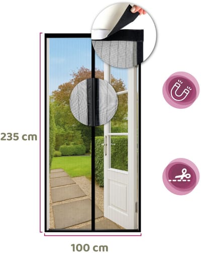 MijnVliegengordijn.nl – Premium Magnetisch Vliegengordijn 2026 - 100x235 cm - Hordeur voor enkele & dubbele tuindeuren - Zelfsluitend - Met klittenband - A-kwaliteit – Kind en diervriendelijk