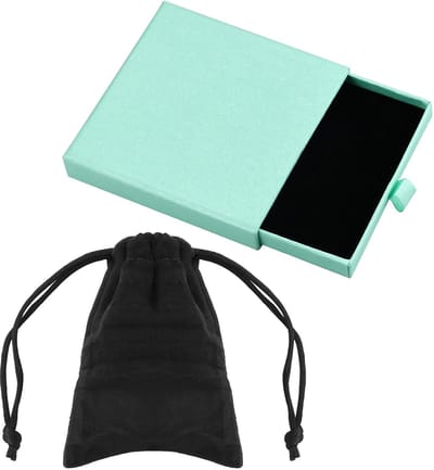 Dailygoods- Sieradengeschenkdoos Lichtblauw - Sieradendoos voor volwassenen - Organiser voor oorbellen/armbanden - Draagbaar - Met deksel - Afmetingen 9 x 9 x 1,8 cm