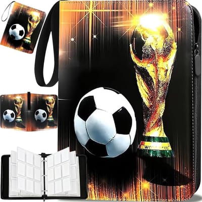 Verzamelalbum Kaarten - Hobby Album - Voetbal Kaarten - Grote Capaciteit 900 - 34 x 28 x 5 cm - Zwart