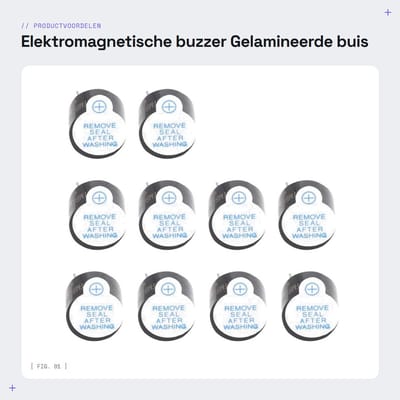Dailygoods - Elektromagnetische buzzer - Gelamineerde buis inzetstuk - Zwart - Alarmgeluid - Hoogwaardige stabiliteit - Geschikt voor smartphone en ta...