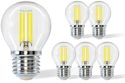 E27 LED Filament Lamp 4W Koud Wit 6500K - 5 Stuks