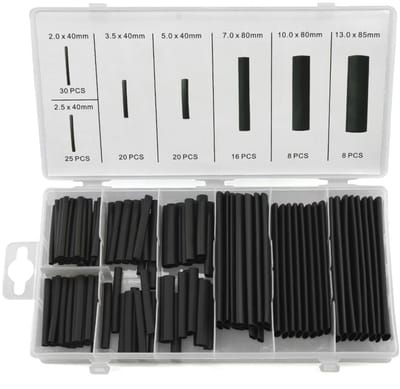 Krimpkous set - 127-delig - Krimpkousen - Kabelkous - Heat shrink tubing - Kabels isoleren - Elektrische isolatie - Kabel reparatie - Verschillende maten - Wire shrink tube - Cable sleeve - Jonyx