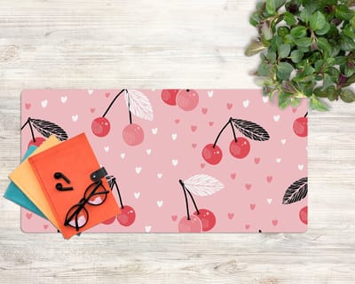 Coloray Bureau Onderlegger - Liefdeskersen Bureau Pad - 90 cm x 45 cm - Veelkleurig Bureau Onderlegger - Bureau Mat - Bureaumat - Onderlegger Bureau - Bureau Onderlegger Groot