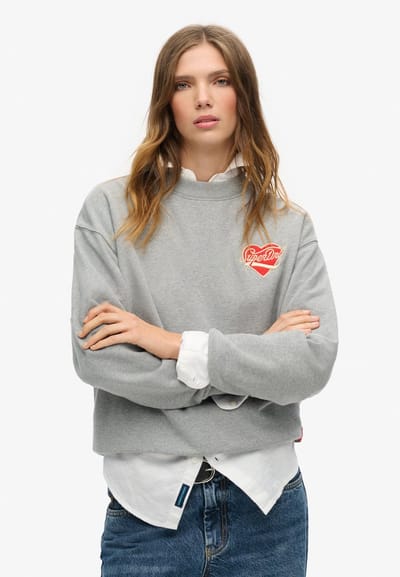 Superdry - Workwear losse trui met borduursel en ronde hals - Dames - Truien