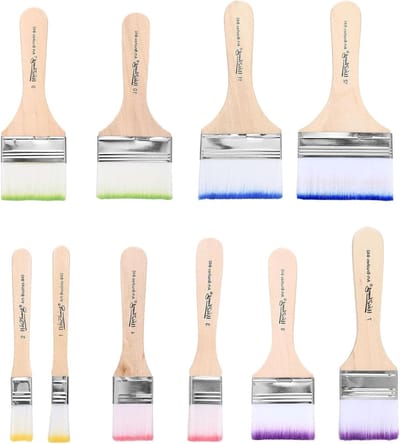 12-delige Acrylverf Penseelset met Nylon Haren, Houten Handvat en Synthetische Borstels voor Olieverf, Gouache en Aquarel Schilderen