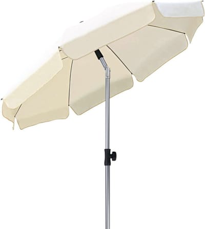 Happyment Luxe Parasol - Kantelbaar - Zonder voet - Rond - Beige - Terras, tuin of strand - 200cm