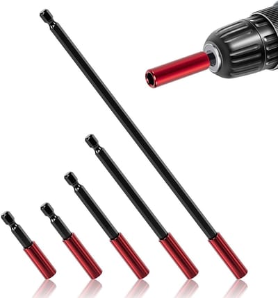Bitverlenging Set van 5 Stuks - 1/4 Inch Hex Bit Houder met Magnetische Verlengingen van 50 tot 300mm voor Slagschroevendraaiers