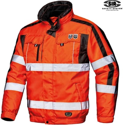 SIR SAFETY CONTENDER Hi Vis Reflecterend Pilot Jack Werkjas HEREN Veiligheidsjas Rood - Winddicht - Waterdicht - Afneembare Mouwen