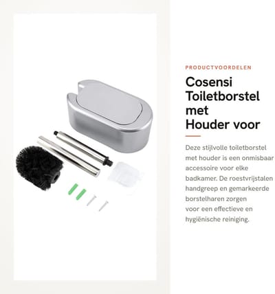 Dailygoods- Toiletborstel met houder - Toiletborstel zwart - Badkameraccessoires - Handgreep - Gemarkeerde borstelharen - Toiletborstelset